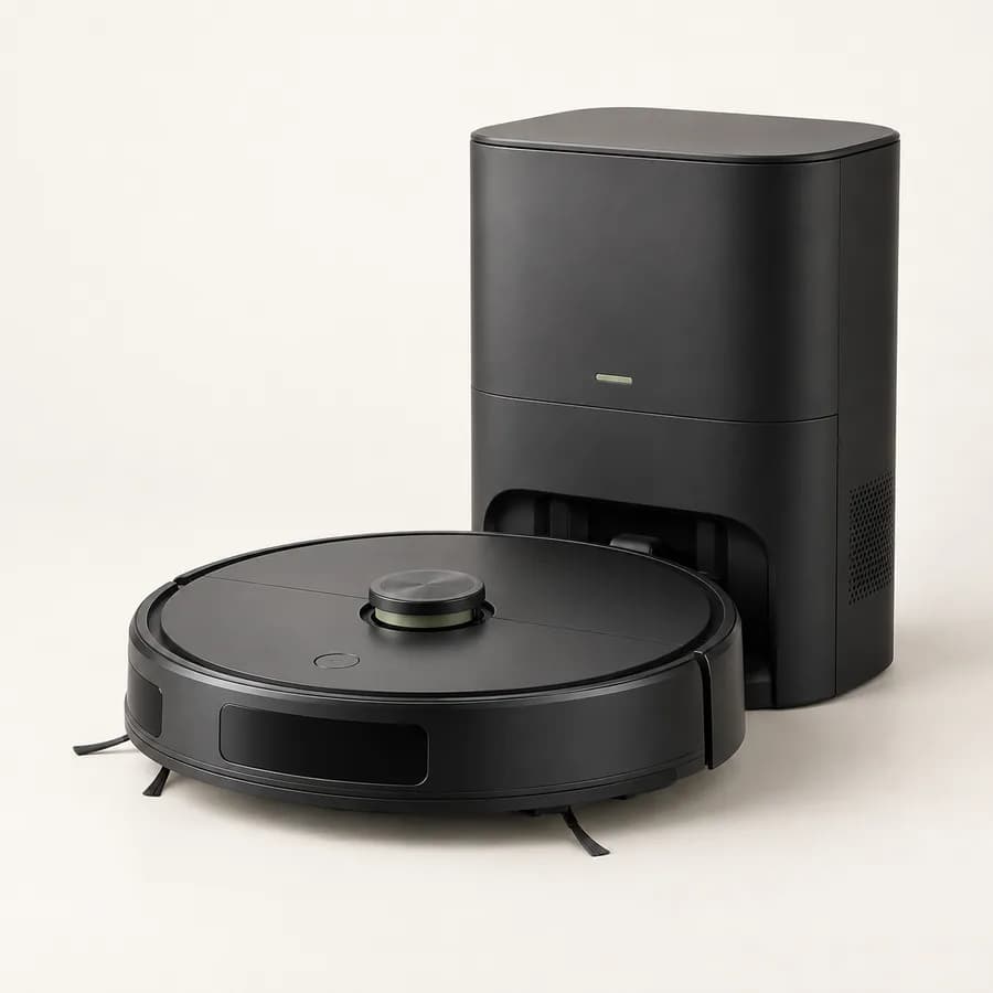 Illustration : robot aspirateur avec station