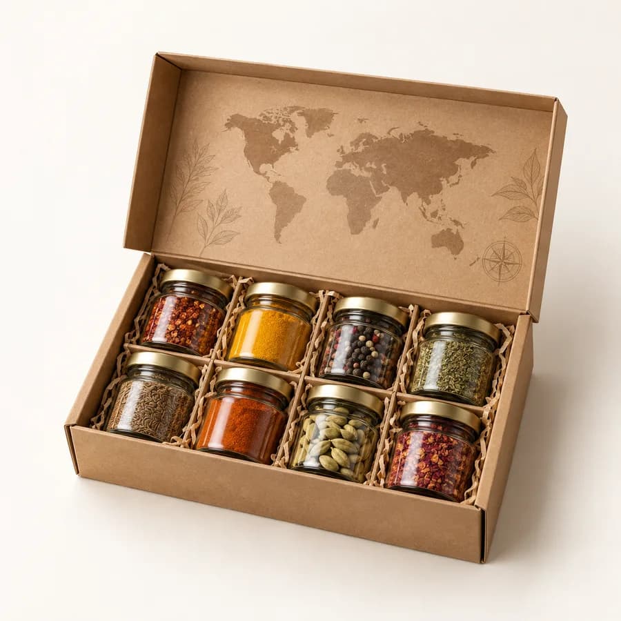 Illustration : coffret de dégustation d’épices