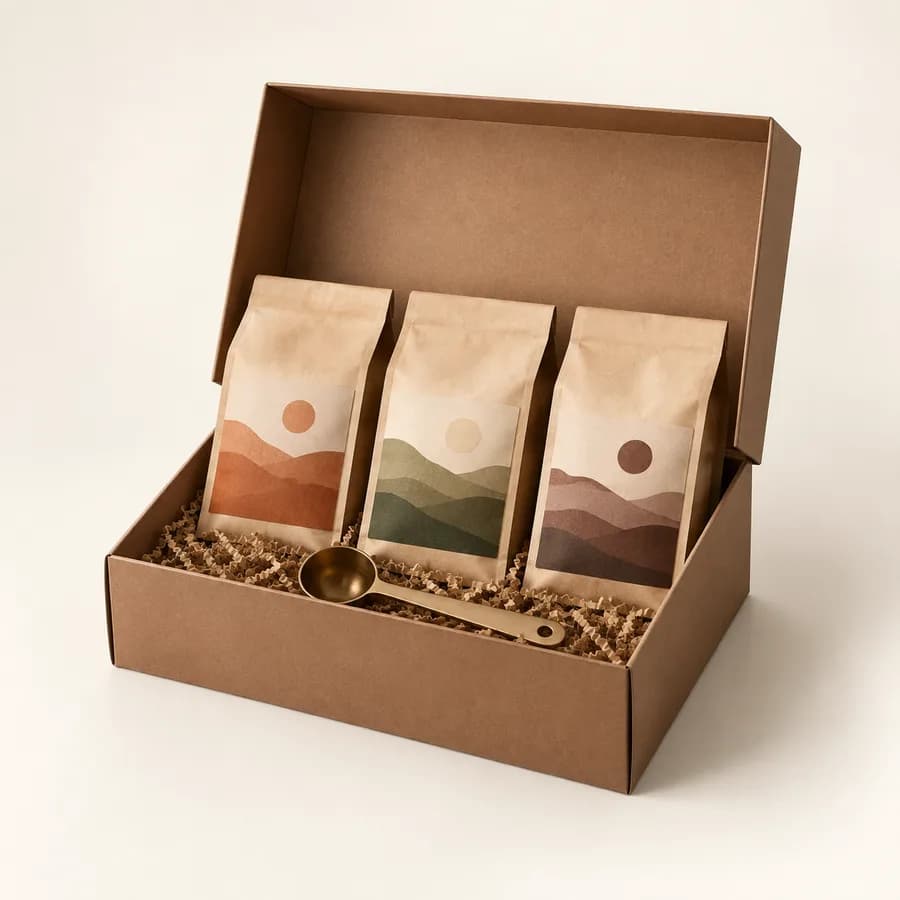 Illustration : coffret de dégustation de cafés