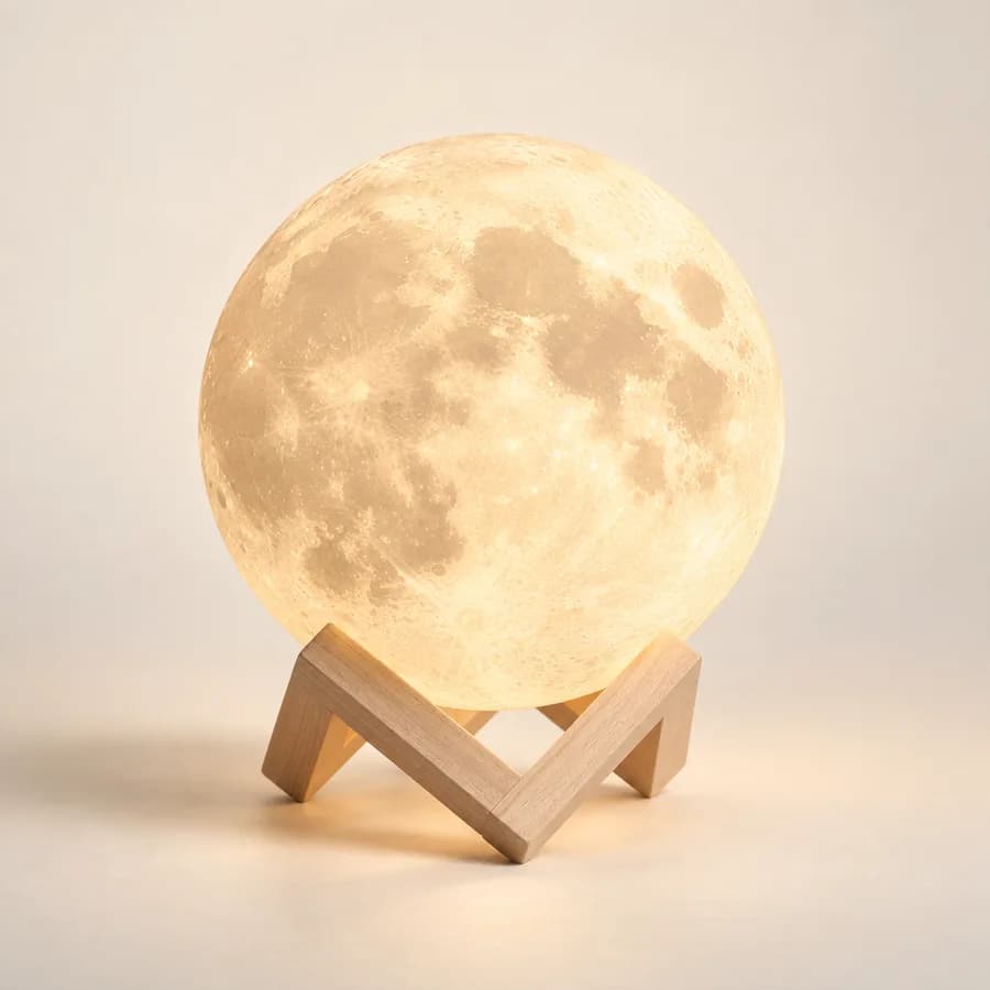 Illustration : lampe décorative en forme de lune