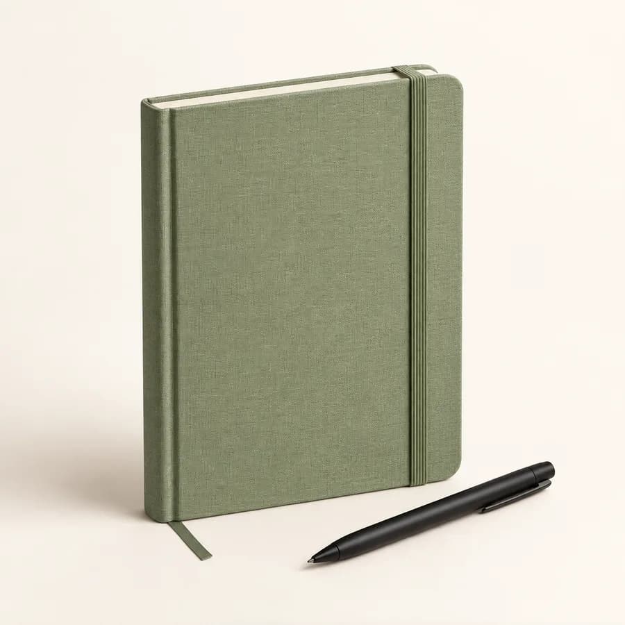 Illustration : carnet premium accompagné d’un stylo