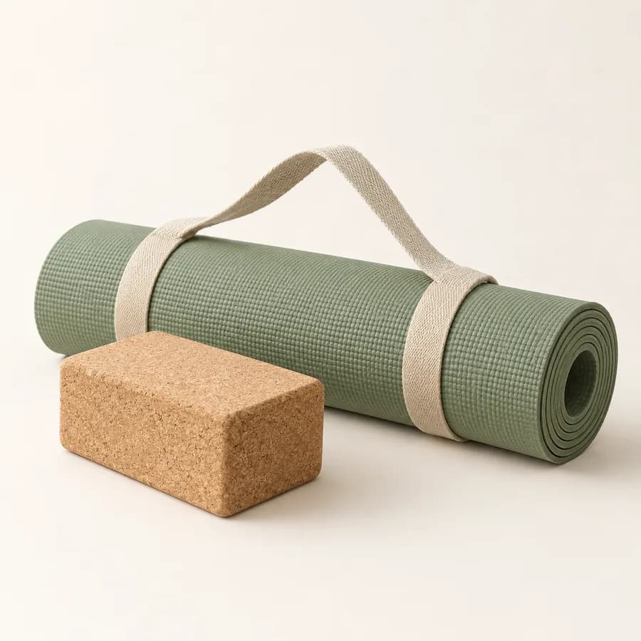 Illustration : tapis de yoga avec accessoire