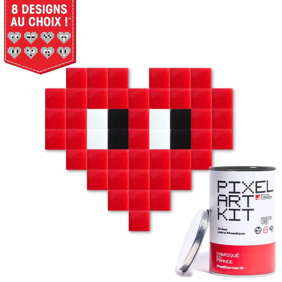 Kit de mosaïque Pixel Corner Coeur(s) rouge en pixel art
